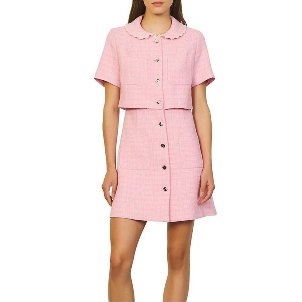 Sandro Pink Tweed Dress
